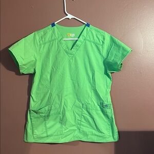 Wonder Flex Medium Lime Green Scrub Top